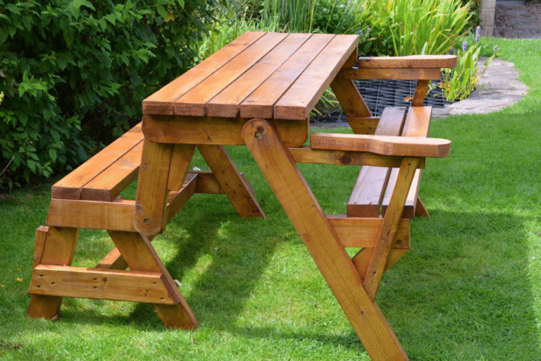 Folding table bench for picnic