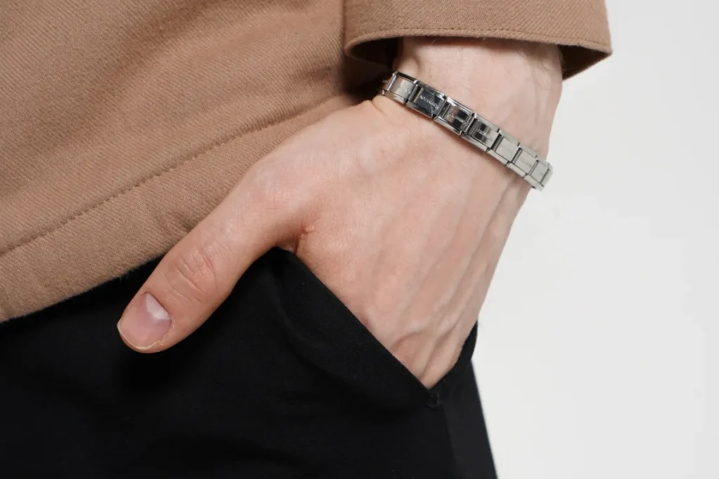 Elegant Gold & Silver Bracelet for Men Silver Bracelet